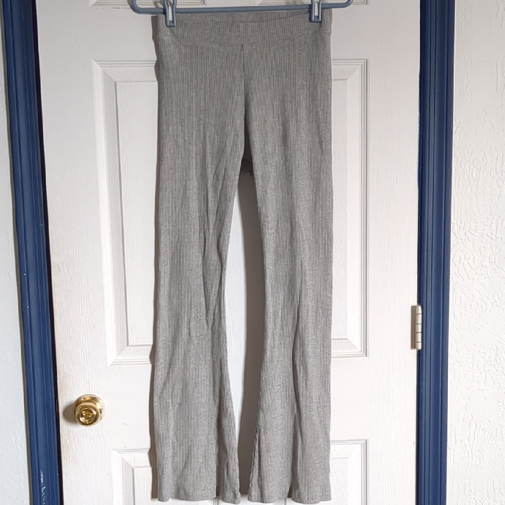 Victoria's Secret Grey Ribbed Knit Flare Lounge Pants - Offers Welcome